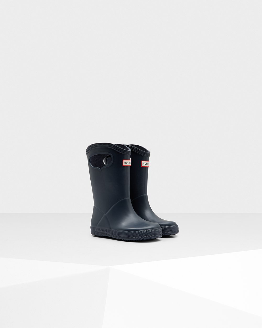 Kids Hunter Original First Classic Grab Handle | Rain Boots Navy | NZ-47836-SLPN